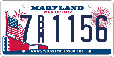 MD license plate 7BM1156