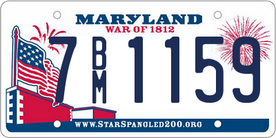 MD license plate 7BM1159