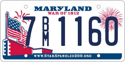 MD license plate 7BM1160
