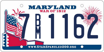 MD license plate 7BM1162