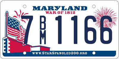 MD license plate 7BM1166
