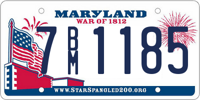 MD license plate 7BM1185