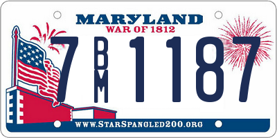 MD license plate 7BM1187