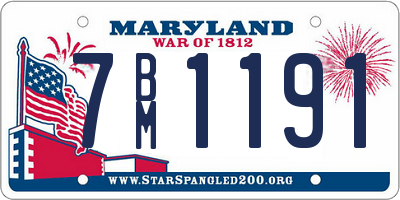 MD license plate 7BM1191