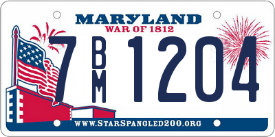 MD license plate 7BM1204