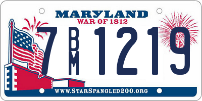 MD license plate 7BM1219