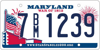 MD license plate 7BM1239