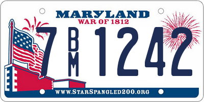 MD license plate 7BM1242