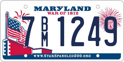 MD license plate 7BM1249