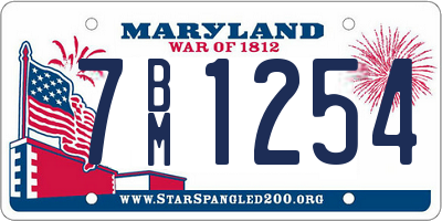 MD license plate 7BM1254