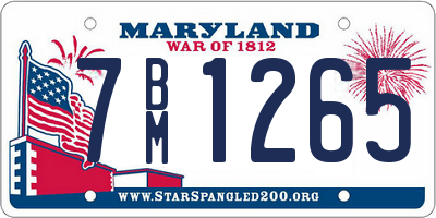MD license plate 7BM1265