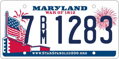 MD license plate 7BM1283