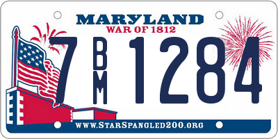 MD license plate 7BM1284