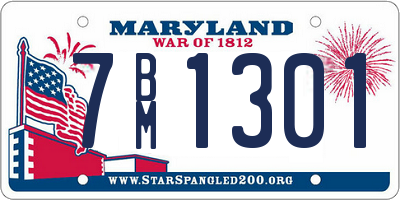 MD license plate 7BM1301