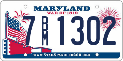 MD license plate 7BM1302