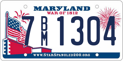 MD license plate 7BM1304