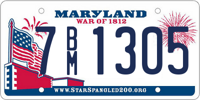 MD license plate 7BM1305