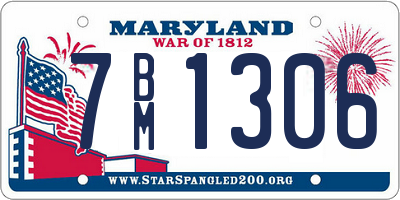 MD license plate 7BM1306