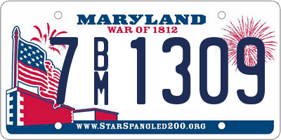 MD license plate 7BM1309