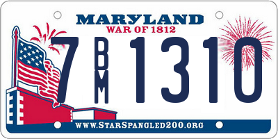 MD license plate 7BM1310