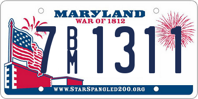 MD license plate 7BM1311