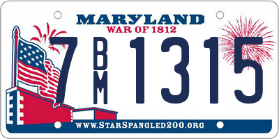 MD license plate 7BM1315