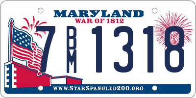 MD license plate 7BM1318