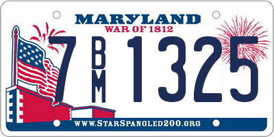 MD license plate 7BM1325