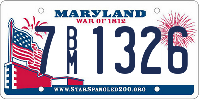 MD license plate 7BM1326