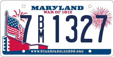 MD license plate 7BM1327