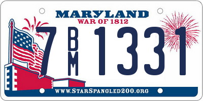 MD license plate 7BM1331