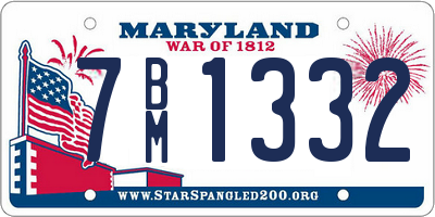 MD license plate 7BM1332