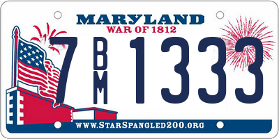 MD license plate 7BM1333