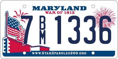 MD license plate 7BM1336