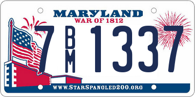 MD license plate 7BM1337