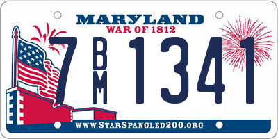 MD license plate 7BM1341