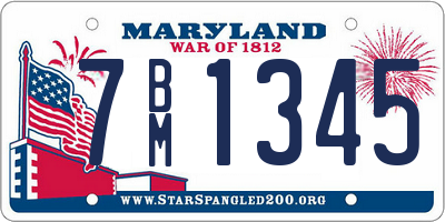 MD license plate 7BM1345