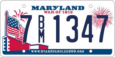 MD license plate 7BM1347