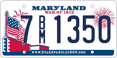 MD license plate 7BM1350