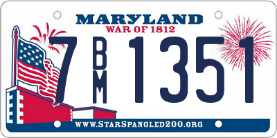 MD license plate 7BM1351