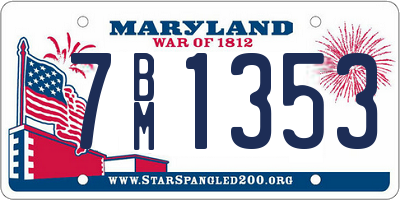 MD license plate 7BM1353