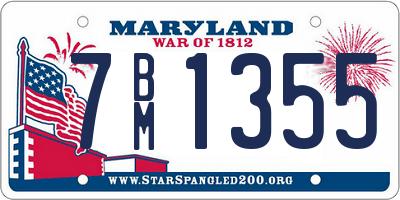 MD license plate 7BM1355