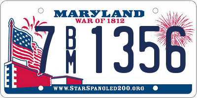 MD license plate 7BM1356