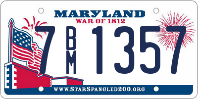 MD license plate 7BM1357