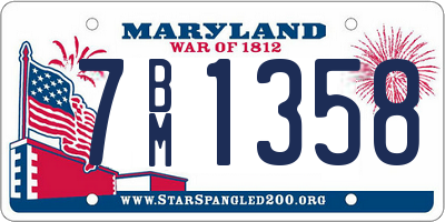 MD license plate 7BM1358