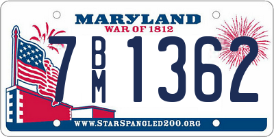 MD license plate 7BM1362