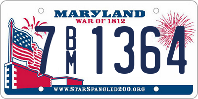 MD license plate 7BM1364