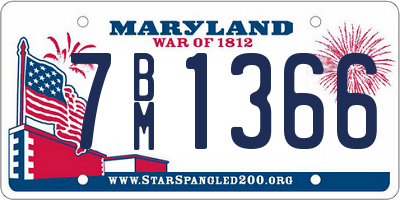 MD license plate 7BM1366