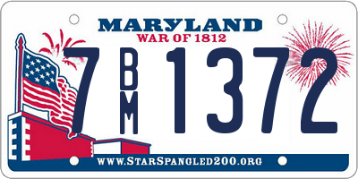 MD license plate 7BM1372