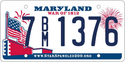 MD license plate 7BM1376